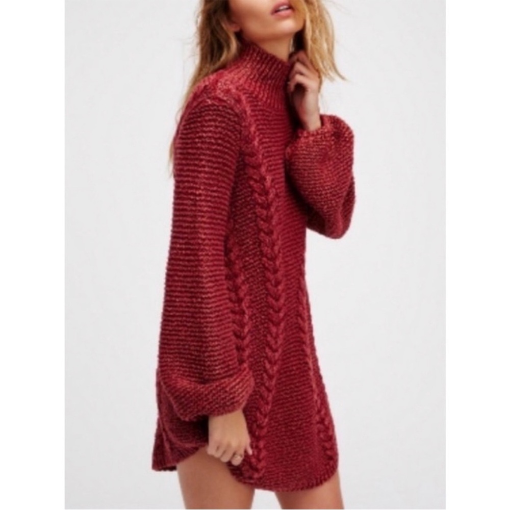 NWT Free People Back to Back Knit Mini Sweater Dress Small - Picture 2 of 3